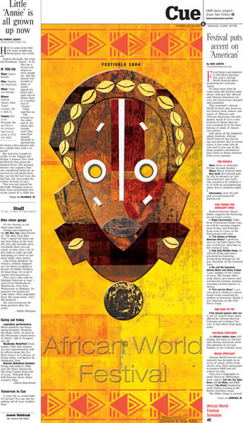African World Fest section cover (African mask illustration)